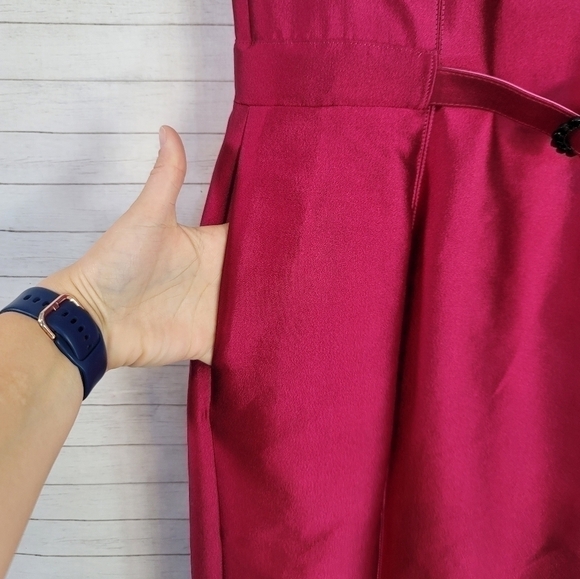KAY UNGER FUSCHIA PINK COCKTAIL DRESS, W BELT, SZ 8 - Picture 6 of 15